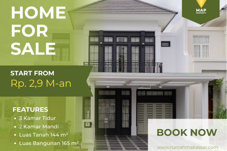 **Rumah Mewah 2 Lantai di Cluster Jade Summarecon Makassar Dekat Bandara**